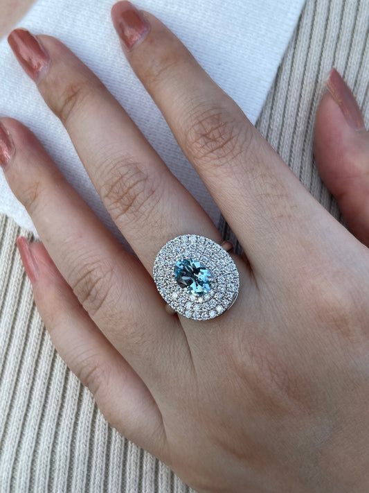 Aquamarine Diamond Ring 海藍寶鑽石戒指